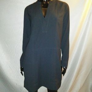 Black MADEWELL long sleeve Vneck shift dress Sz S